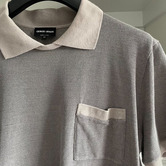 Giorgio Armani grey buttonless short sleeved polo - Picture 3 of 4